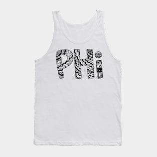 Phi Letter Doodle Pattern Tank Top